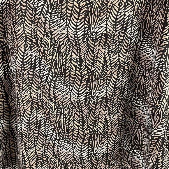Notations Womens Scoop Neck Short Sleeve Blouse Brown Tan Abstract Size 2X - Picture 5 of 7